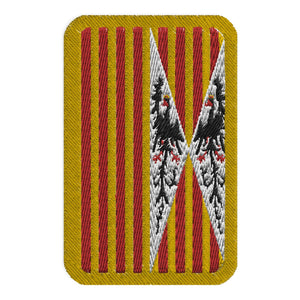 Bandeira heráldica com patches bordados