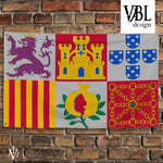Carregar imagem no visualizador da galeria, Bandeira Heráldica de Armas (Reinos Hispânicos)
