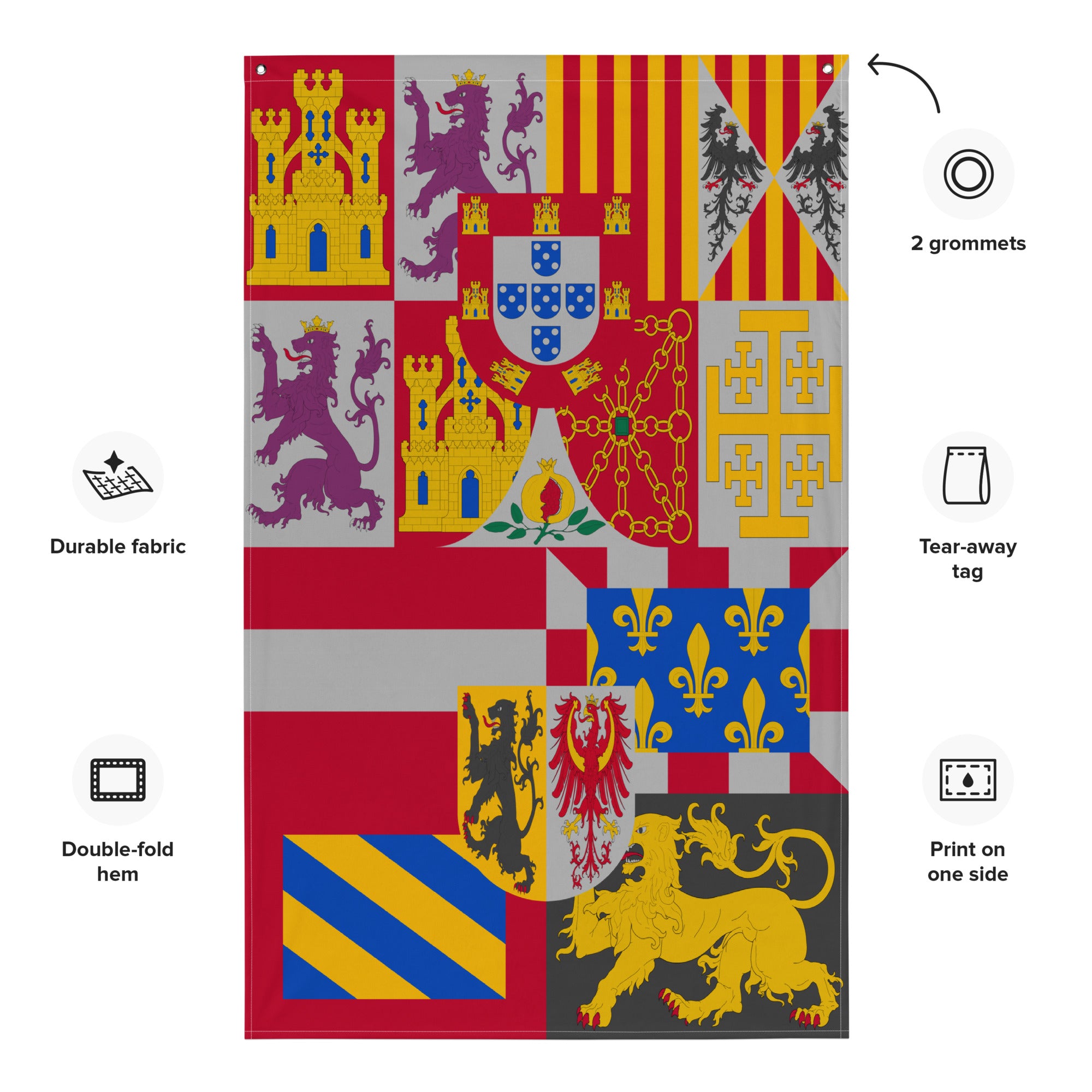 Bandeira Heráldica de Armas (Habsburgo d.1580)